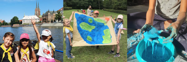 Wakacyjne warsztaty językowe Summer Camp w Gerelis - zajęcia w formie półkolonii dla dzieci. Wycieczka statkiem po Wrocławiu